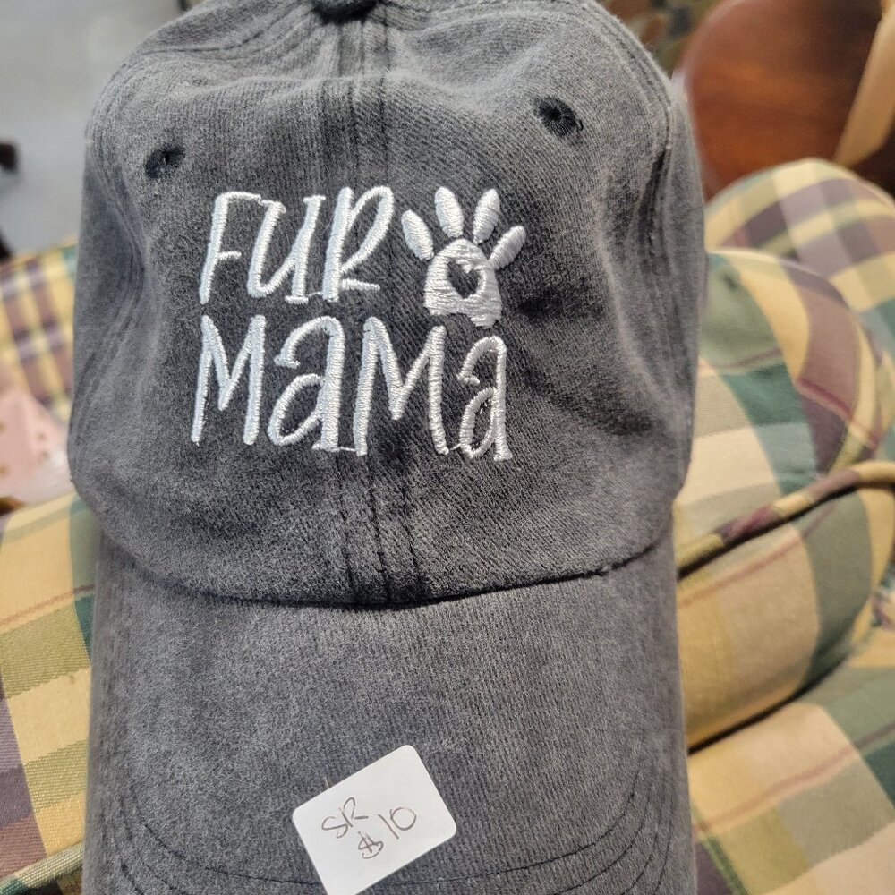 Brand new Fur mama distressed hat